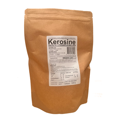 NutrID Kerosine ratio 2:1 framboos-meloen 90g koolhydraten per uur tijdens ironman 70.3 triathlon marathon